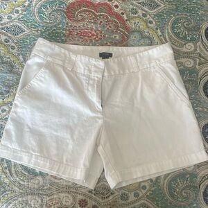 J Crew women’s low rise white cotton shorts, size 6